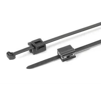 HellermannTyton T50ROSEC5B-PA66HS/PA66HIRHS-BK buntband med julgranfäste, 200 x 4,6 mm, svart, 500 st 150-40581