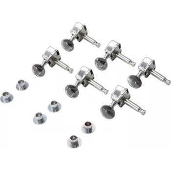 Dimavery TL-style gitarrstämskruvsset, 6-in-line, krom, inkapslade växlar, för högerhänta 26300250