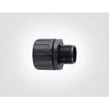 HellermannTyton HG25-S-M25 PA66 BK 10 rak anslutning, M25-gänga, 25 mm kanal, svart