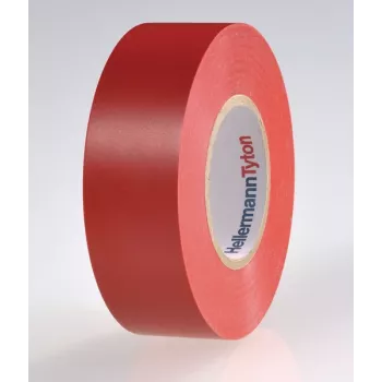 HellermannTyton HTAPE-FLEX15-25x25-PVC-RD röd PVC-elisoleringstejp, 25 mm x 25 m, 0,15 mm tjocklek 710-00134