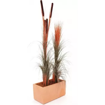EUROPALMS konstgjort vassgräs, ljusbrun, 127 cm 82505852
