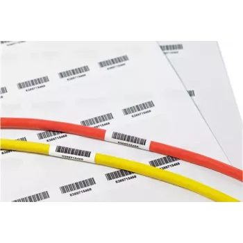 HellermannTyton 594-61104 T808 polyester-kabelmärkning, transparent/vit, 25,4 x 38,1 mm, 1 000 st