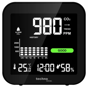 Technoline WL1025 CO2-monitor med temperatur och luftfuktighet