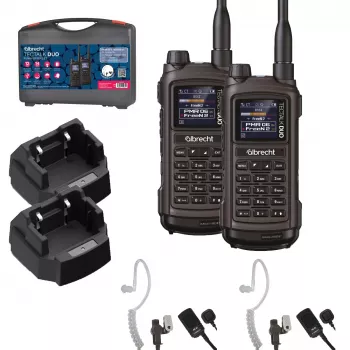 Albrecht Tectalk Duo PMR446 + Freenet 1W handhållna radioutrustningar set med hard-carry-case (2-pack) 29148.S1