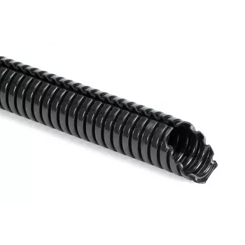 HellermannTyton 166-12013 HG-ELWS12-PA6-BK korrugerad skyddsslang, svart, 10 mm innerdiameter, 50 m