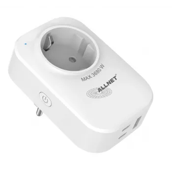 ALLNET ESP32 Wi-Fi smart uttag med energimätning och 2x USB-laddare ALL3079