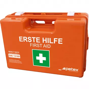 PETEX 43924035 DIN 13169 första hjälpen-väska, orange, 350 x 140 x 240 mm