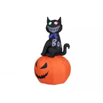 EUROPALMS Halloween uppblåsbar figur katt med pumpa, 183 cm 83316152