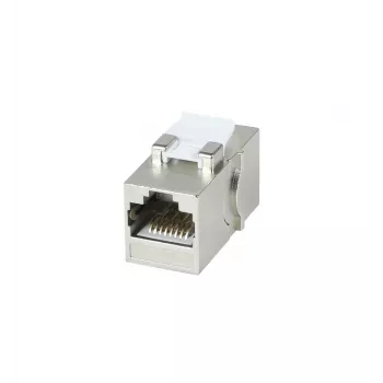 SYNERGY21 S216317V4 Cat6A skärmad RJ45 Keystone-kopplingsmodul, uttag till uttag, slimline kort, metallhölje