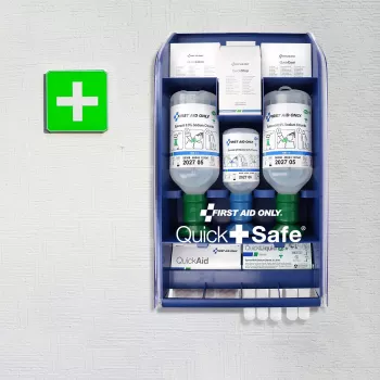 First Aid Only Quick+ Safe DIN EN 15154-4 första hjälpen-låda blå (P-44027 00)