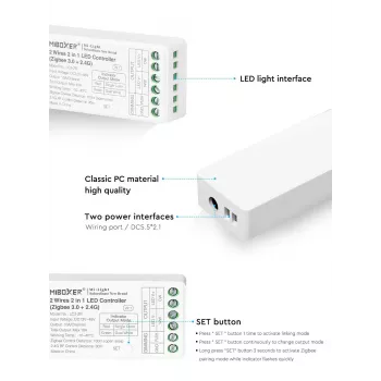SYNERGY21 Synergy 21 kontroller CCT 2-tråd Zigbee*Milight/Miboxer* (LC2-ZR)