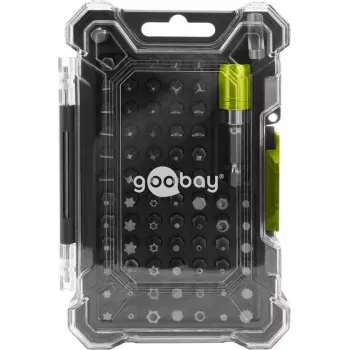 Goobay Tools 72-delat bitshållarset med magnetisk snabbväxlande bitshållare, S2-stålbits, 1/4