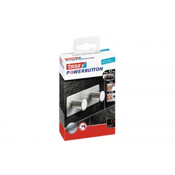Tesa Powerbutton Classic dubbelkrok 12 kg krom 59333-00000-01