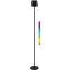 Goobay trådlös LED-golvlampa, storlek XL, 122 cm, RGBW, svart 76573