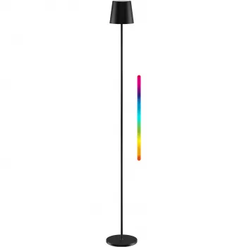 Goobay trådlös LED-golvlampa, storlek XL, 122 cm, RGBW, svart 76573