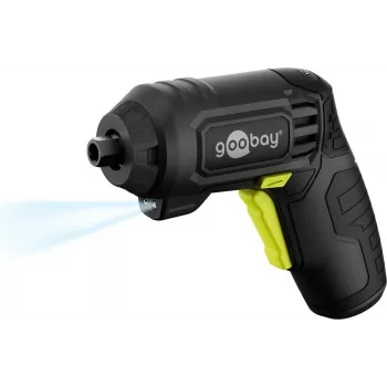 Goobay mini batteridrivet skruvmejsel-set 31 delar pistolgrepp med 28 bits och micro-USB-laddning (77818)