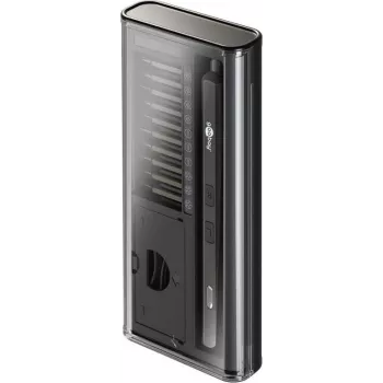 Goobay 77838 elektrisk precisionsskruvmejsel med batteri, 20 delar, LED