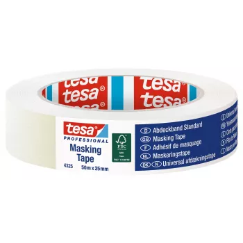 Tesa STANDARD 04325-00001-01 professionell täcktejp, beige, 50 m x 25 mm, 1 rulle