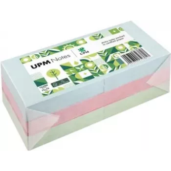 UPM Notes självhäftande lappar 5654-20PG-12 pastell 75x75mm 100 blad sortiment 12 block