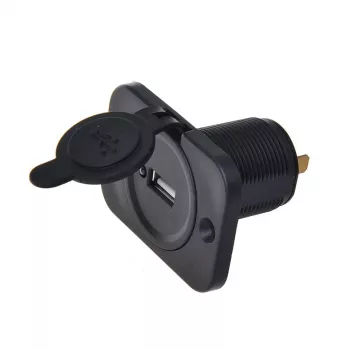 IWH USB-inbyggnadsladduttag 12/24V, 2,1A, 1x USB-A, panelmontage 019004