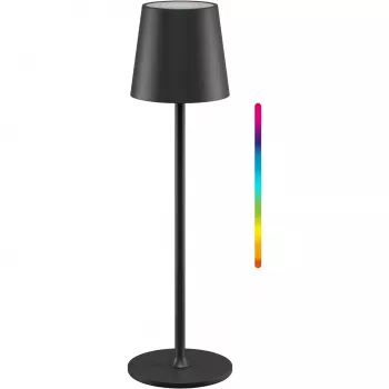 Wentronic Goobay trådlös LED-bordslampa, storlek M, 38 cm, RGBW, svart (76569)
