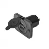 IWH USB dubbelt infälld uttag 12/24V 2,1A 2x USB-A svart 019006