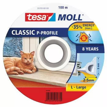 TESA tätning vit P-profil självhäftande EPDM-skumgummitätningsprofil 100 m