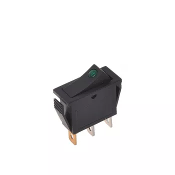 IWH vippbrytare grön 12V/24V 10A SPST LED-belyst panelmontering 19030