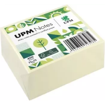 UPM Notes självhäftande lappar 5820-01PG 75x75 mm 400 blad gul