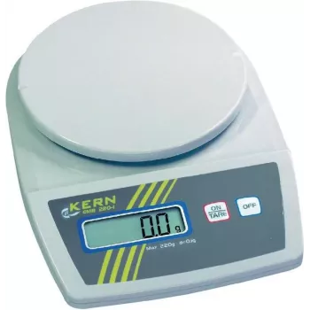 Kern EMB 2200-0 portabel precisionsvåg, 2,2 kg kapacitet, 1 g avläsning, batteri- eller nätdrift