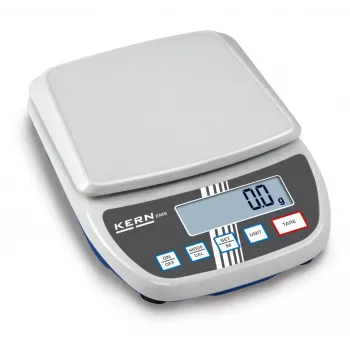 KERN EMS 12K0.1 precisionsvåg, 12 kg x 0,1 g, rostfri plattform, RS-232, nät-/batteridrift