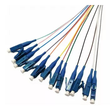 Tecline OS2 LC/UPC fiberoptisk pigtail, 2,0 m, 12-pack, flerfärgad 20500019