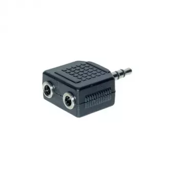 exertis Connect ljudsplitterkabel - 3,5 mm stereokontakt till 2x uttag, 0,2 m, svart 64650