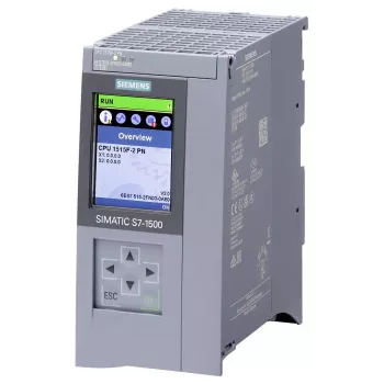 Siemens SIMATIC S7-1500 Failsafe CPU 1515F-2 PN, 500 kB programminne / 3 MB dataminne, 2 PROFINET-gränssnitt, integrerad display 6ES75152FN030AB0