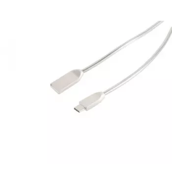 EXERTIS CONNECT USB laddnings- och synkroniseringskabel A till Type-C 3.1 stål silver 1,6 m 39910217