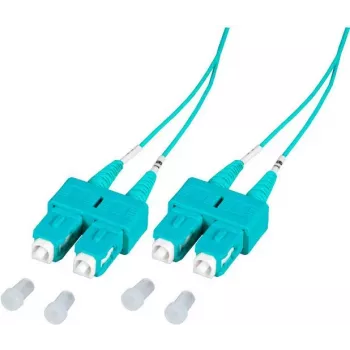 EFB Elektronik SCSCOM3DAQ2 2m duplex SC OM3 multimode fiberoptisk patchkabel, LSZH aqua