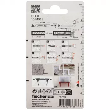 Fischer FH II 15/M10 I K NV högeffektanslag, 1 set (532752)