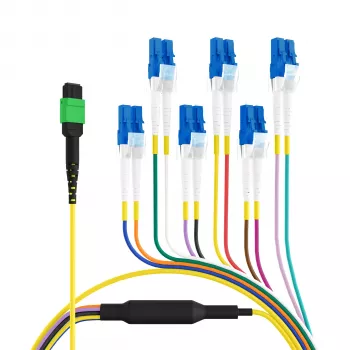 EFB Elektronik MPOF12LCOS2-2 MPO-PLUS/APC(F)-LC trunkkabel OS2 12 fibrer typ B LSZH gul 2 m