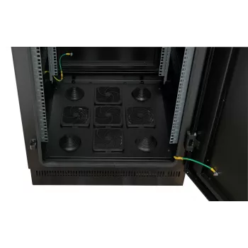 19 inch nätverksskåp 24U 800x800, IP55, med förmonterad sockel, RAL9005 692724IP55V2.TS