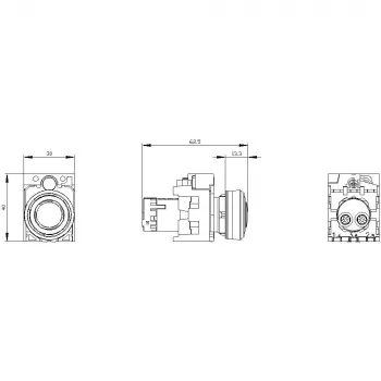 Siemens SIRIUS ACT 3SU1200-6KB10-1AA0 akustisk larmgivare, 22 mm rund, plast, svart, 24 V AC/DC, IP66/IP67/IP69K