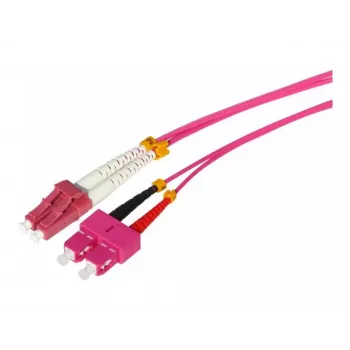 Tecline HD OM4 multimode fiberoptisk patchkabel LC till SC duplex, 50/125 µm, erika violett, 7,5 m 798LS07
