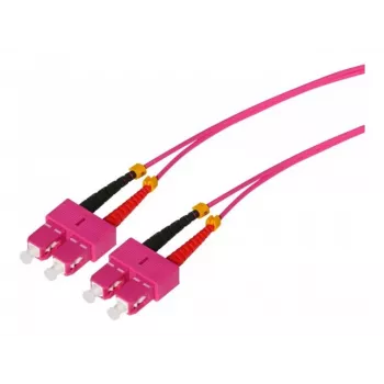 Tecline HD fiberoptisk patchkabel, 50/125 µm, multimode, OM4, SC duplex till SC duplex, erika violett, 3,0 m (798SS03)