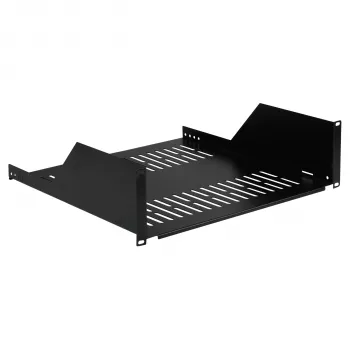 EFB Elektronik 19 inch 3U rackhylla, 450 mm djup, 36 kg lastkapacitet, RAL 9005 svart 691650TS.3U450