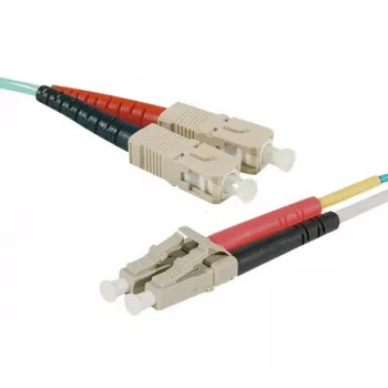 EXERTIS CONNECT fiberoptisk patchkabel, 50/125 µm, OM3, SC duplex till LC duplex, turkos, 4,0 m