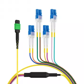 EFB Elektronik MPOF08LCOS2-2 MPO-PLUS/APC(F) till LC OS2 8-fiber trunkkabel, typ B, LSZH, gul, 2 m