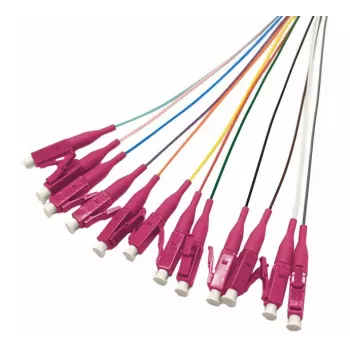 Tecline fiberoptiska pigtails, OM4, färgade, LC/UPC, 2,0 m, 12 st 20500017