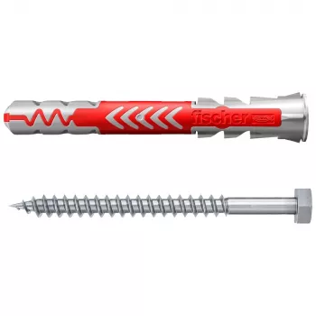 Fischer DuoPower 10 x 80 S K NV universalplugg med skruv, 1 set (543797)