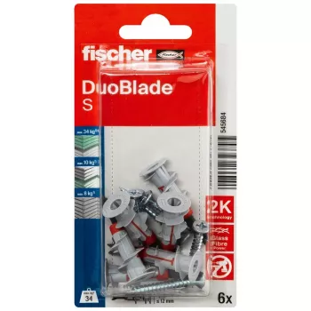 Fischer DuoBlade S K NV gipsskruvplugg med skruv, 1 set (545684)