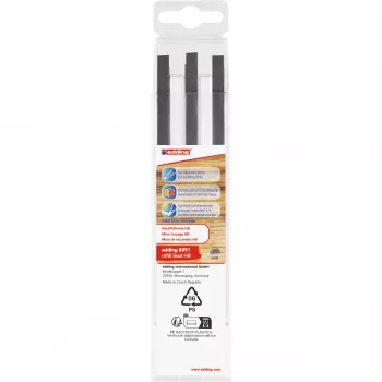 edding 8891 snickarblyertsstift, HB, grå, 2,0-5,0 mm, 6 st 4-8891-6090