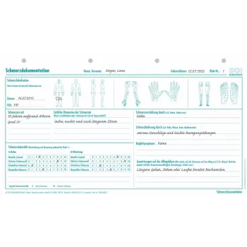 BOI Dokutech smärtdokumentationsformulär, A4, 50 blad, lösblad, vit 9206-00239